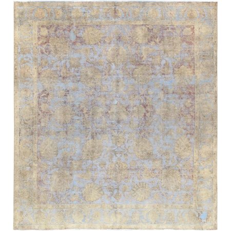 PASARGAD Home  Vintage Lahore Collection Blue Wool Area Rug- 9 ft. 0 in.  X 9 ft.10 in. 54695